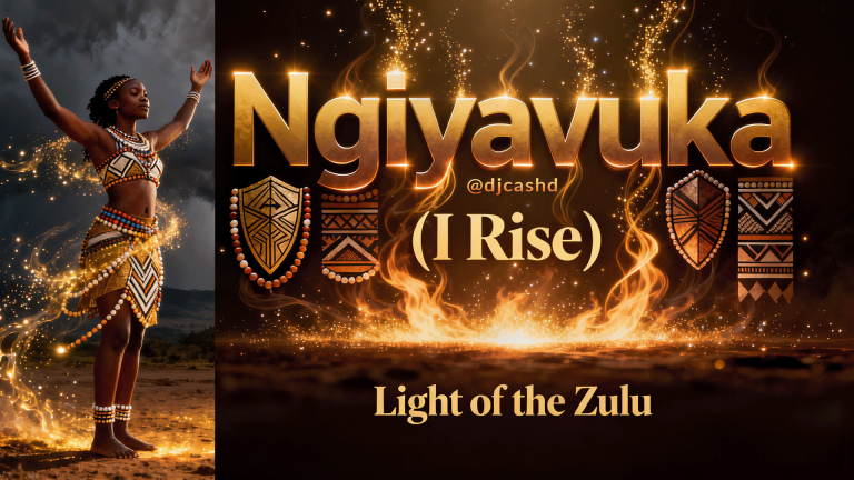 DJ CashD stands silhouetted on a hill against a brilliant golden sunrise, symbolizing resilience for his cinematic gospel song 'I Rise (Ngiyavuka)'.
