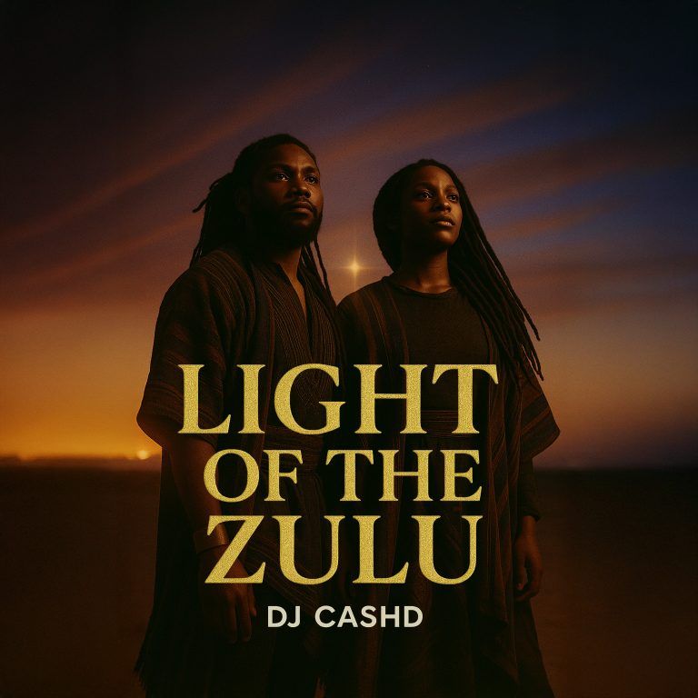 DJ CashD Light of the Zulu album cover featuring traditional African art and Zulu cultural elements