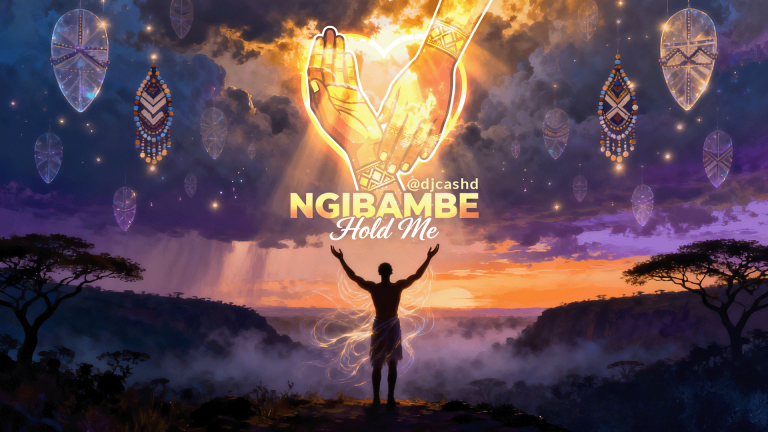 Album art for Hold Me (Ngibambe) by DJ CashD, featuring atmospheric and abstract visuals