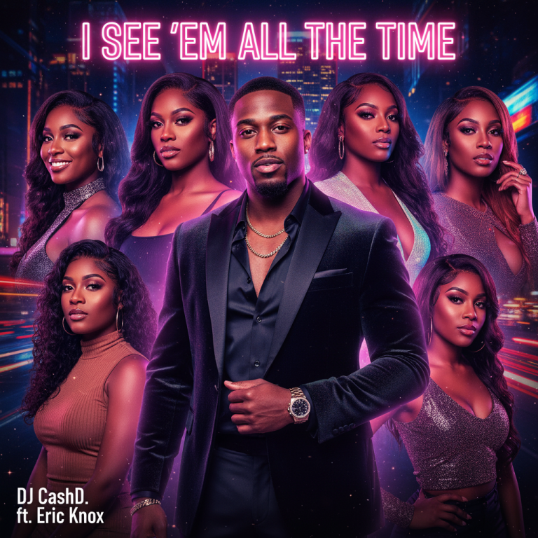 Official single artwork for DJ CashD featuring Eric Knox’s new R&B/Hip-Hop song ‘I See 'Em All The Time’